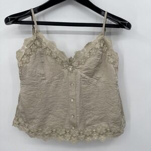 AAAAXBBB Ce Que Tu Penses Tu Deviens Womens Camisole Top Lace Victorian Retro M